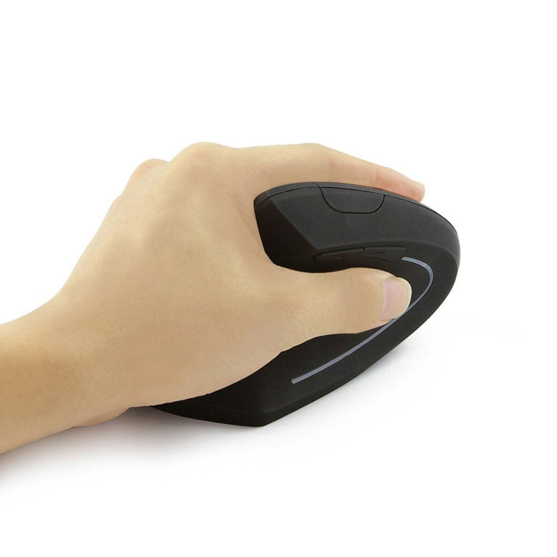 Left-Handed Mouse,2.4G Wireless Vertical Ergonomic Optical Mouse Portable Office Gaming Cordless Mice with USB Receiver for PC Laptop Computer Desktop,800/1200/1600DPI 6 Buttons,Breathing LED Light Black 1