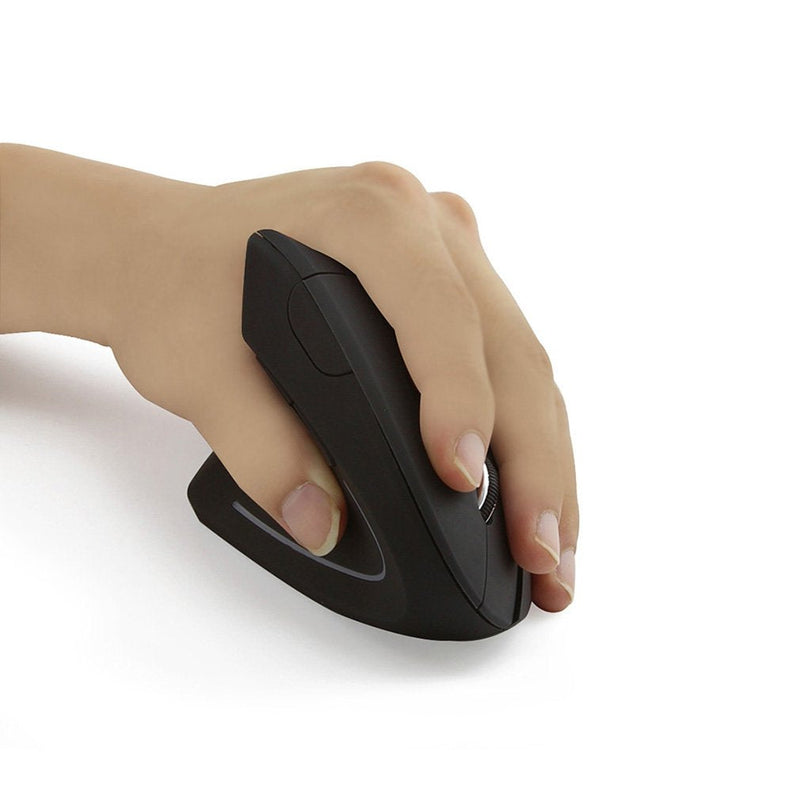 Left-Handed Mouse,2.4G Wireless Vertical Ergonomic Optical Mouse Portable Office Gaming Cordless Mice with USB Receiver for PC Laptop Computer Desktop,800/1200/1600DPI 6 Buttons,Breathing LED Light Black 1