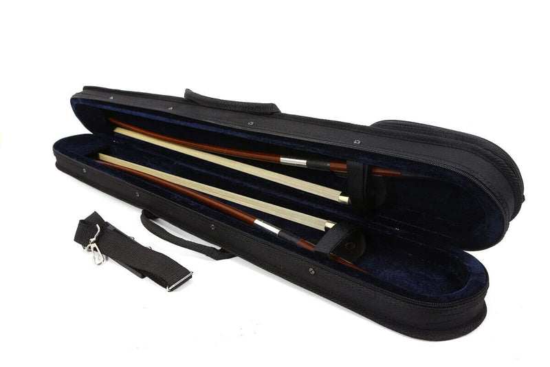 Double bass bow case 2pcs Bow Holder German French Style with Strong straps Light Durable,Black color