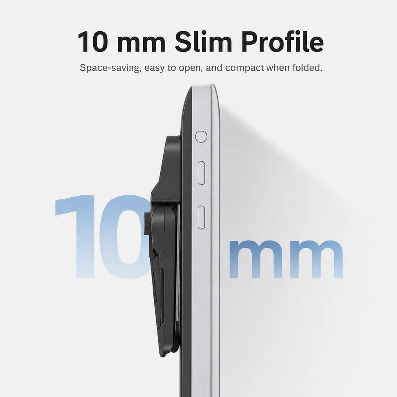 Foldable Zinc Alloy Laptop Stand Riser, 2 Pack, Black | Slim foldable riser helps lift your laptop for a cleaner desk setup and easier everyday viewing. 1-Level Stand