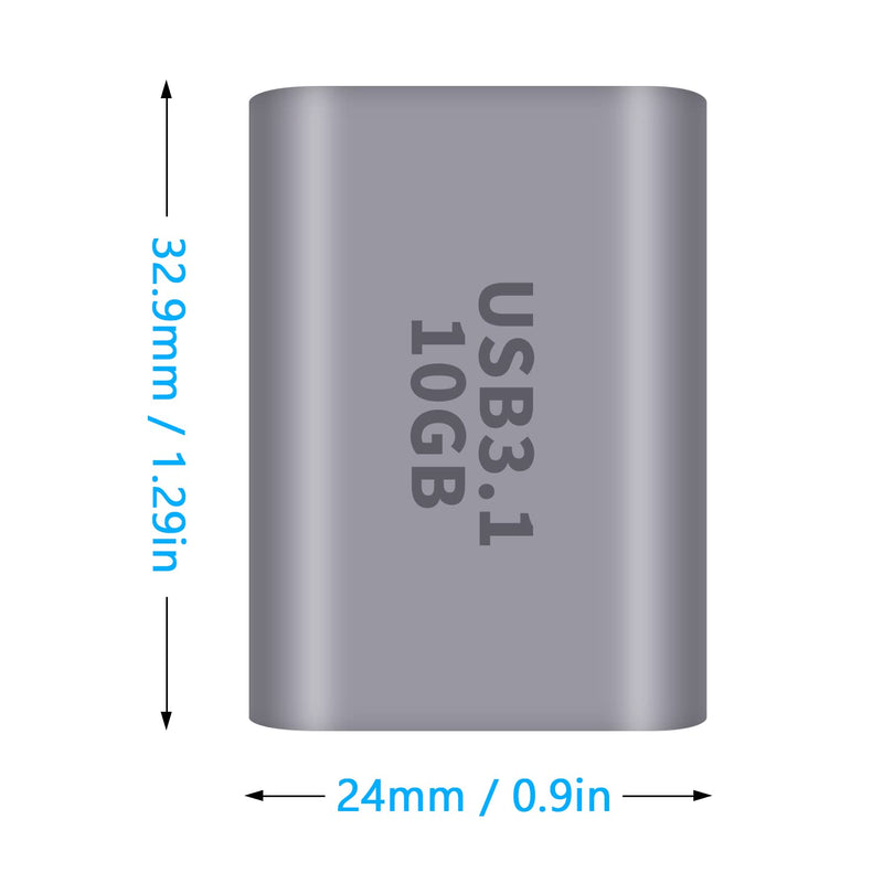 [AUSTRALIA] - Poyiccot USB A to USB C Adapter, 2Pack USB C Female to USB Female Adapter, 10Gbps USB A Female to USB C Female Adapter Bi-Directional (USB 3.1 Type C Gen2) Compatible for iPhone, MacBook Pro, Laptop USB A to USB C Extender-2pack 