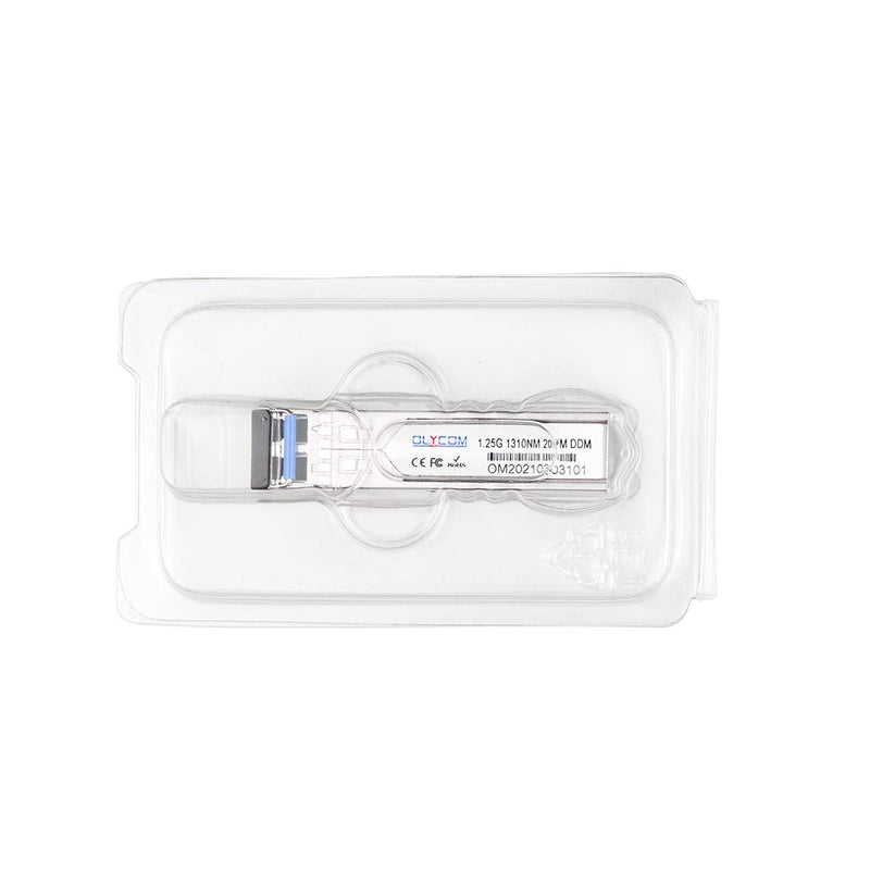 1000Base-LX 1.25G SFP Transceiver with 1310nm Dual LC Connector 20KM Single Mode DDM for Cisco Meraki Ubiquiti Mikrotik D-Link Supermicro Netgear