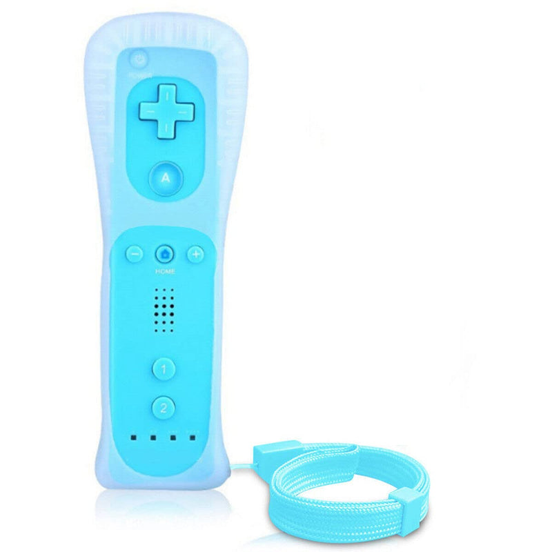 [AUSTRALIA] - Remote Controller for Wii, Wii Remote and Nunchuck Controllers with Silicon Case and Strap for Wii and Wii U (Blue) Blue 