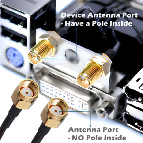 TECHTOO WiFi Antenna Dual Band 2.4GHz - 5.8GHz with RP-SMA Connector Magnetic Base for Wireless Network Router - USB Adapter - PCI PCIe Cards - Signal Booster - Access Point - Wireless Range Extender 2.4/5.8GHz Dual-Antenna
