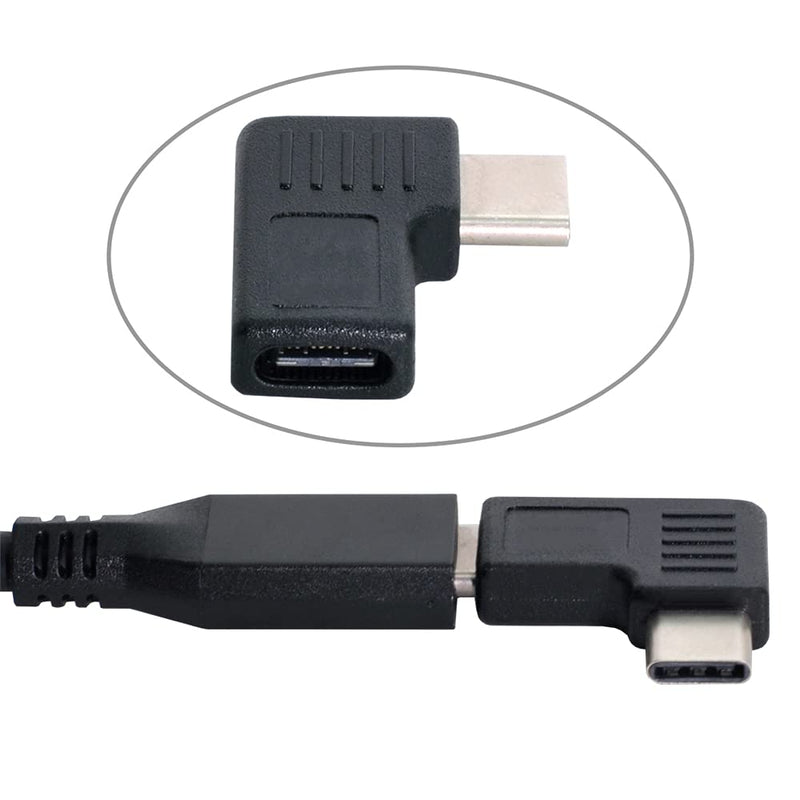 NFHK 90 Degree Right & Left Angled USB 3.1 Type-C Male to Female Extension Adapter for Laptop & Tablet & Mobile Phone