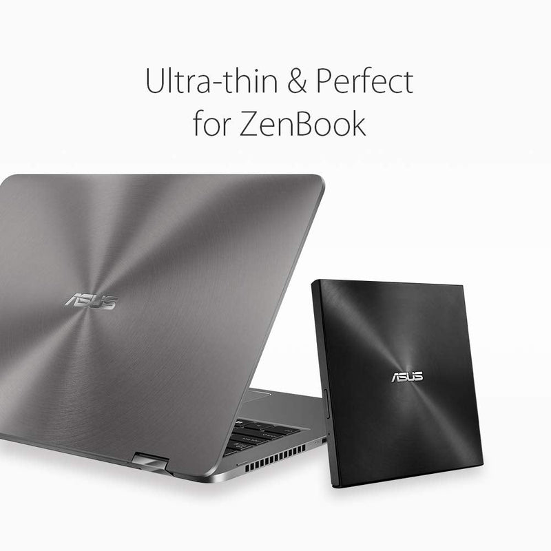 ASUS ZenDrive Black 13mm External 8X DVD/Burner Drive +/-RW with M-Disc Support, Compatible with Both Mac & Windows and Nero BackItUp for Android Devices (USB 2.0 & Type-C Cables Included) ZenDrive Silver USB 2.0 + Type C U9M|Black