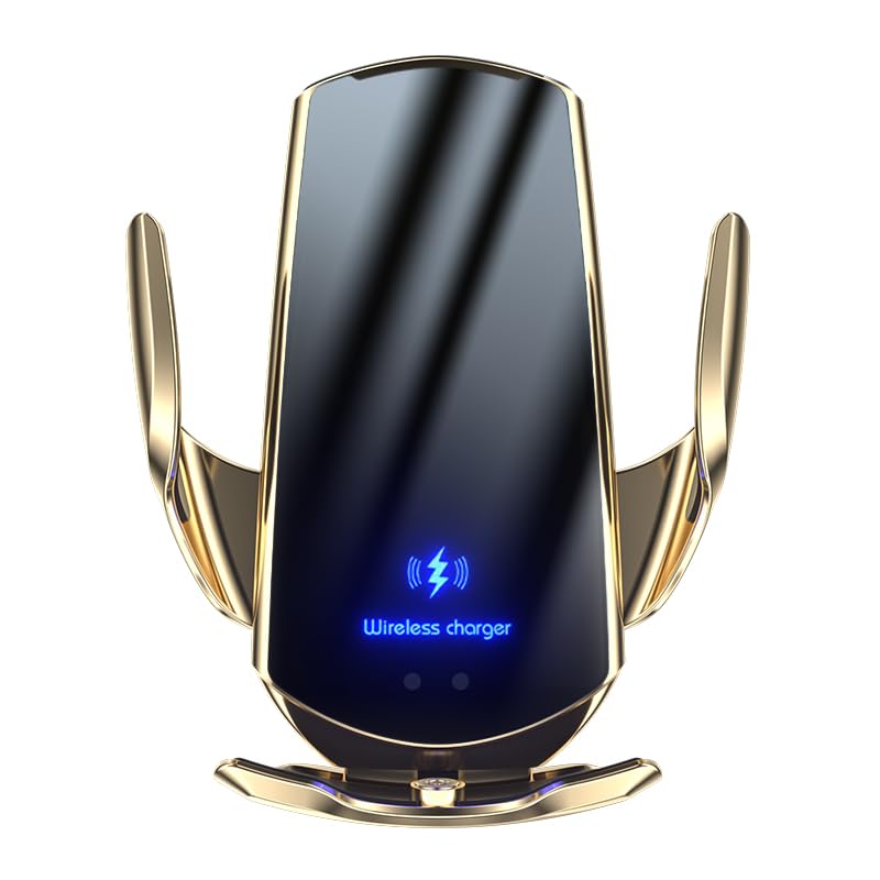 Wireless Automatic Car Charger Phone Holder 15W Air Vent Phone Holder iOS Android Compatiblee Charging (Golden Q3) Golden Q3