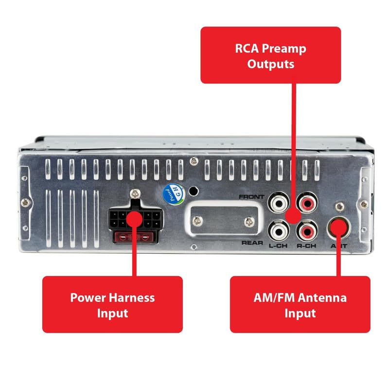[AUSTRALIA] - Dual Electronics XRM69RGB | 12 Character LCD Single DIN Car Stereo | RGB Custom Colors | Push to Talk Assistant | Bluetooth Hands Free Calling Music Streaming | AM/FM | USB Playback & Charging 