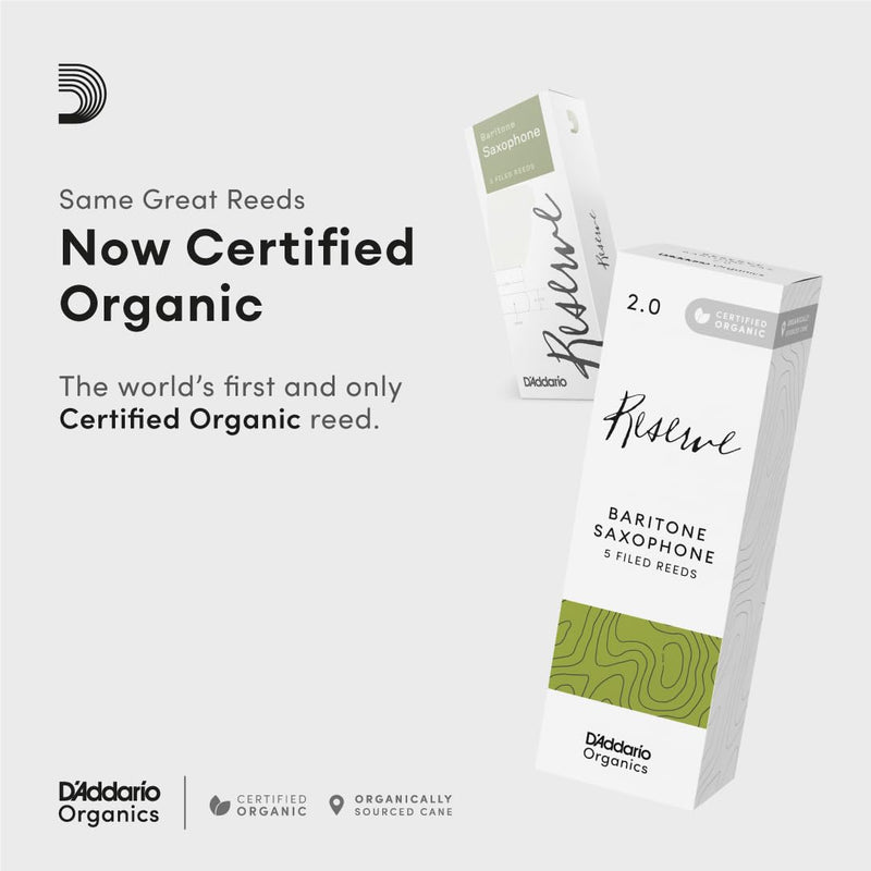 [AUSTRALIA] - D'Addario Reserve Baritone Saxophone Sax First & Only Organic Reed-3.0 Strength, 10 Pack (ODLR0530) Strength 3.0 
