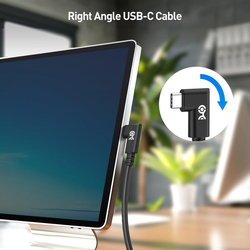 Cable Matters 20Gbps Right Angle USB4 Cable, 9.8ft | [8K@30Hz / 4K@120Hz Video, 240W Charging, 20Gbps Data Transfer] Compatible with Thunderbolt 4 Cable, MacBook, XPS 9.8 Feet