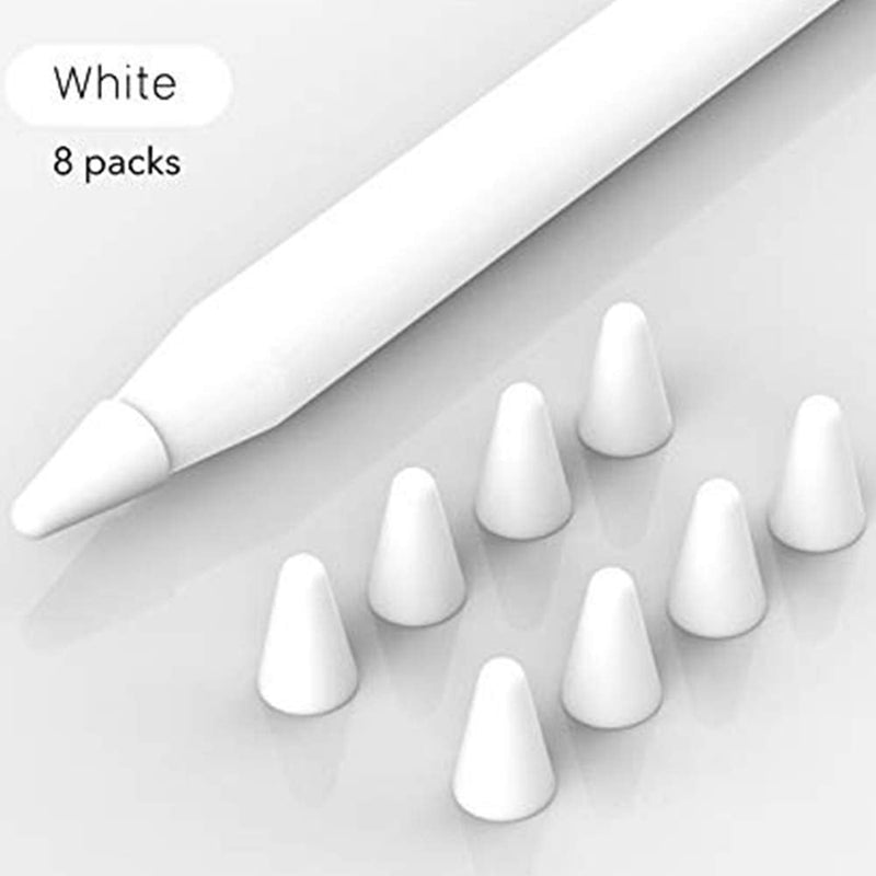 OneCut 8 Pcs Silicone Pencil Nib/Tip Protector Cap for Drawing Noiseless Compatible for Apple Pencil 1st/2nd Replacement Non-Slip Writing Nib/Tip Protector (Clear) Clear