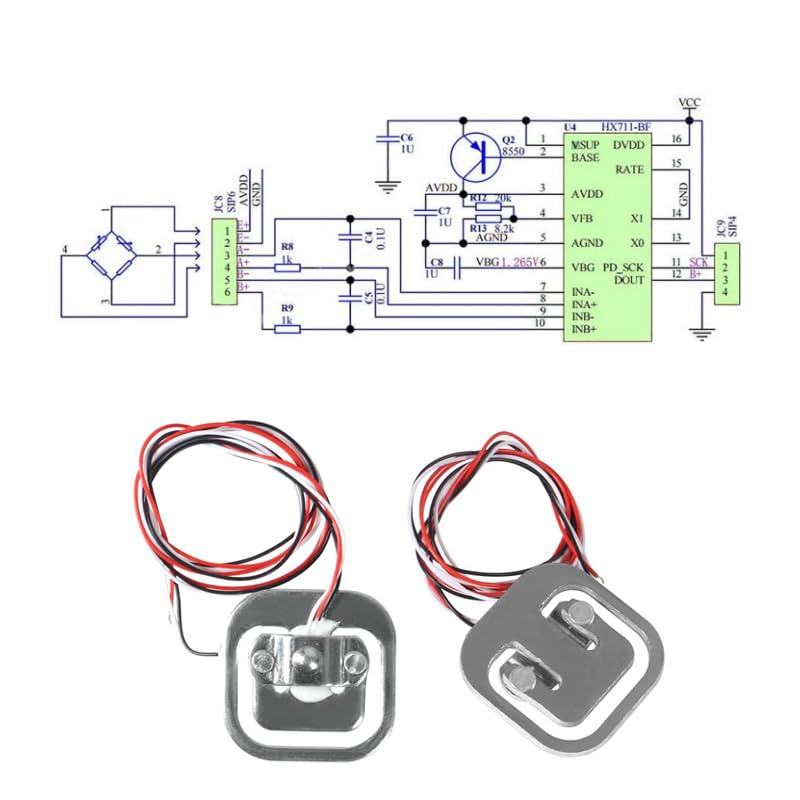 Pack of 12 Half Bridge Load Cell 50 kg Half Bridge Strain Gauge Weight Sensor + 3 Pieces HX711 Module for Arduino Microcontroller DIY