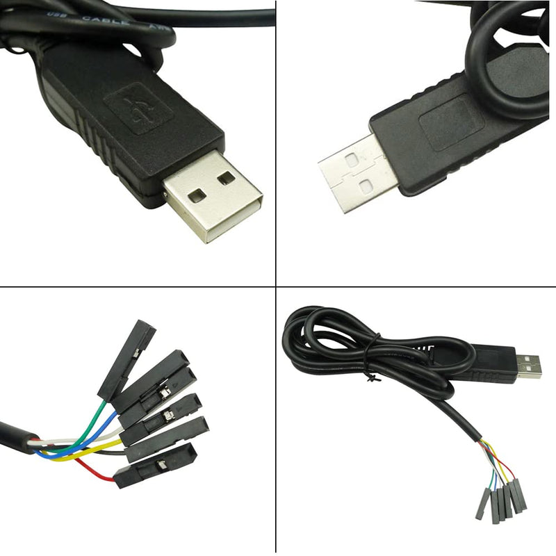 Ferwooh USB to TTL Serial Cable Adapter FTDI Chipset FT232 USB Cable TTL 3.3V for Arduino ESP8266