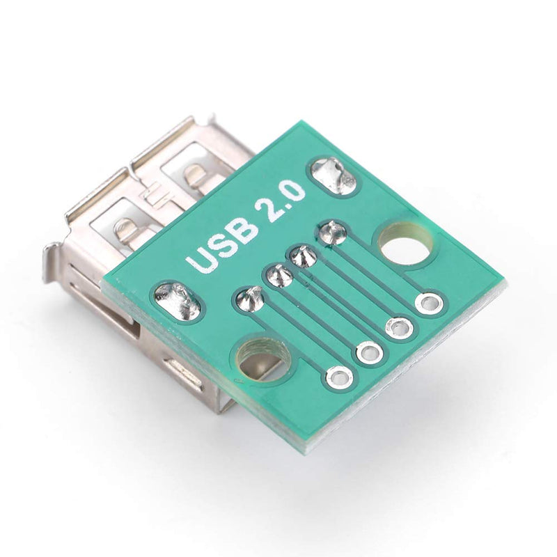 USB Female Breakout Board, 10Pcs Type A USB Female Socket Breakout Board 2.54mm Pitch Adapter Connector DIP Socket