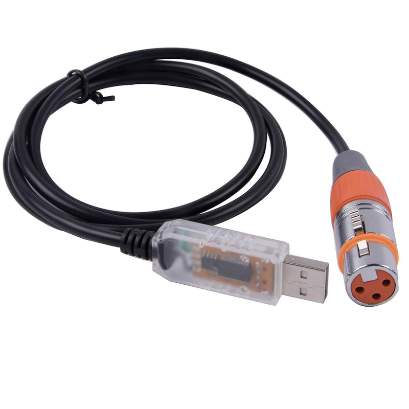 Stage Lighting Equipment Coniy for SGM Freestyler Downloadtroller Cable DMX Control Cable USB RS485 XLR DMX512 Cable (16ft)
