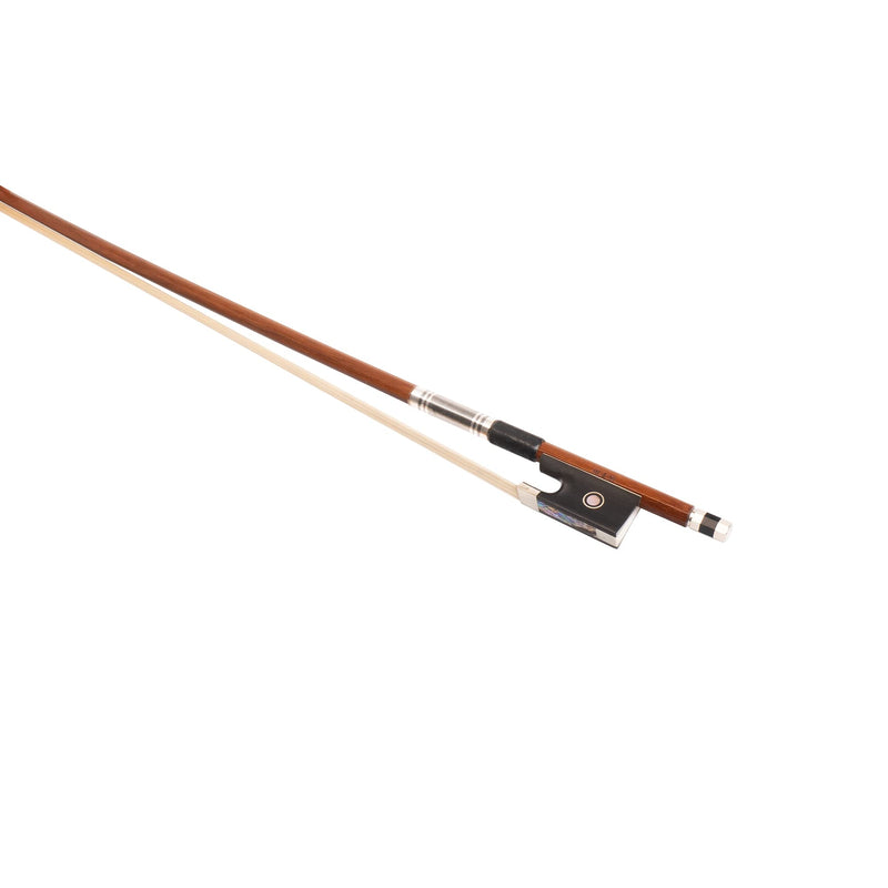 MI&VI NB-530 Classic Violin Bow 4/4 (Full Size) with Bow Soft Bag and Rosin for Bow Hairs Included - Ebony Frog - Well Balanced - Light Weight - Real Mongolian Horse Hair (Violin 4/4) - MI&VI Music Violin 4/4