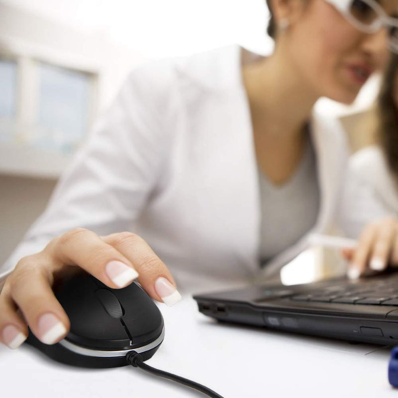 USB Mouse 2 Pack for Laptop Computer Mouse Designed Ergonomic Optical Wired Mice for Office and Home use Compatible with Computer Laptop PC Desktop Windows 7/8/10/XP Vista and Mac Red Color by SOONGO RedDouble