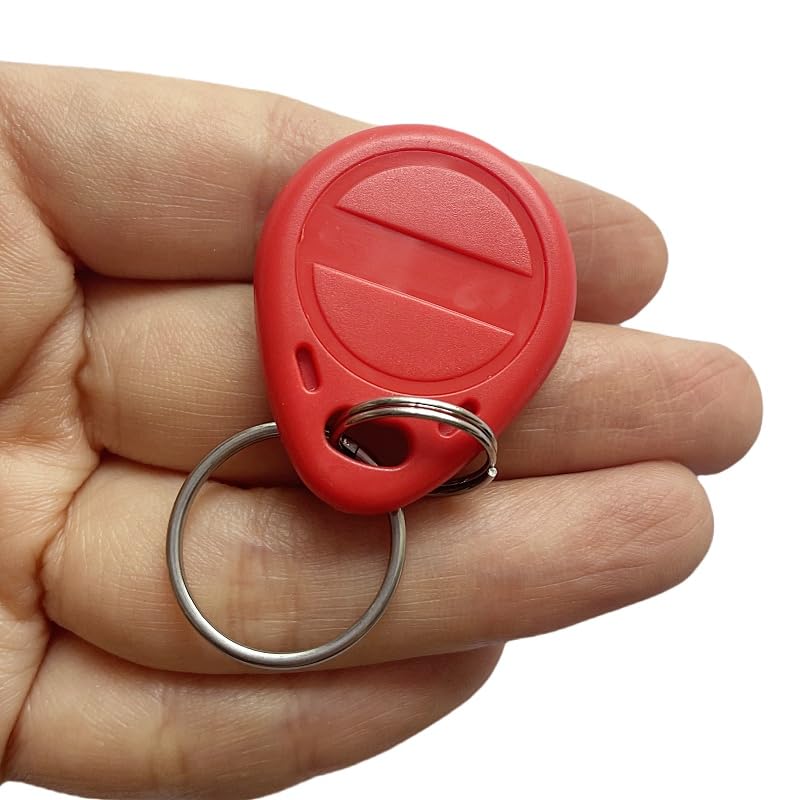 125kHz T5577 RFID Key Fob Proximity ID Token Label Rewritable(10PCS) (Red) Red