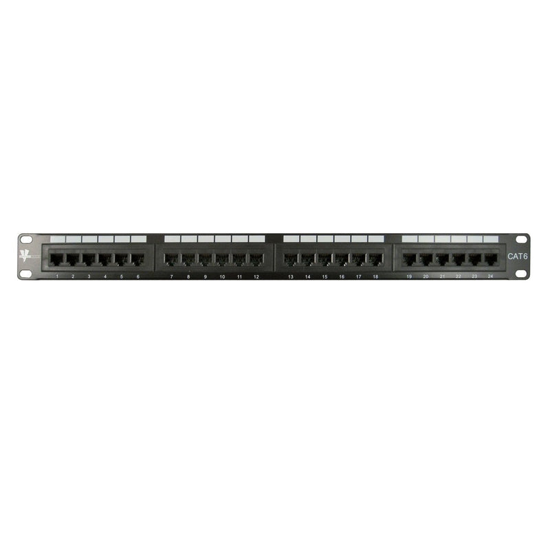 Vertical Cable Cat6 24 Port 19" Horizontal Rackmount 1U Patch Panel