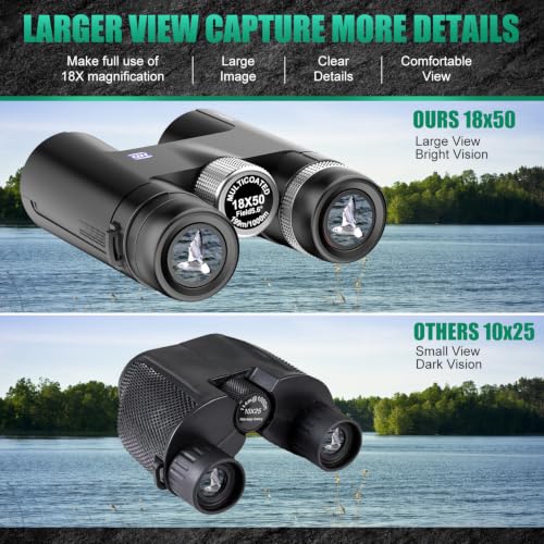 18X50 High Powered Binoculars for Adults Black