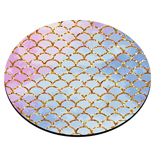 Smooffly Mermaid Scales Mousepad Round Mouse Pad Mermaid Mousepads Desk Accessory Cute Circular Mouse Pads Size 7.9 x 7.9 x 0.12 Inch Gmr46