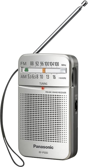 Panasonic RF-P50d Pocket AM/FM Radio Silver RF-P50D