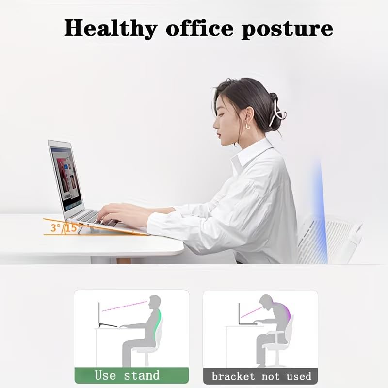 Portable Laptop Feet (2-Pair Pack) — Mini Risers, Self-Adhesive Foldable Design, Ergonomic Cooling Stand; Compatible with All Laptop Models — Silver.