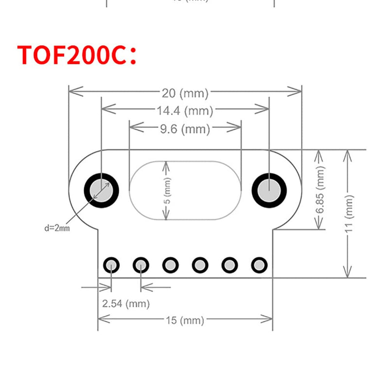 iHaospace TOF200C VL53L0X Time of Flight (ToF) Laser Ranging Sensor Module for Arduino STM32 2M Measuring Distance with Optical Cover Sheet