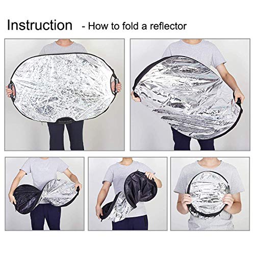 Selens 5-in-1 Oval Reflector with Handle for Photography Photo Studio Lighting & Outdoor Lighting (32 x 48 Inch) 32 x 48 Inch Oval Reflector