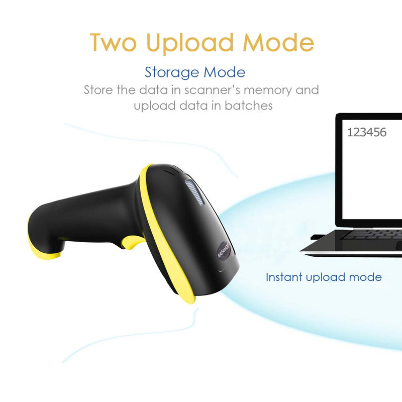 [AUSTRALIA] - NADAMOO Wireless Barcode Scanner Compatible with Bluetooth, USB 1D Bar Code Reader for Inventory Management, Work with Windows/Mac OS/Linux Computer, Made for iPhone, iPad, and Android 