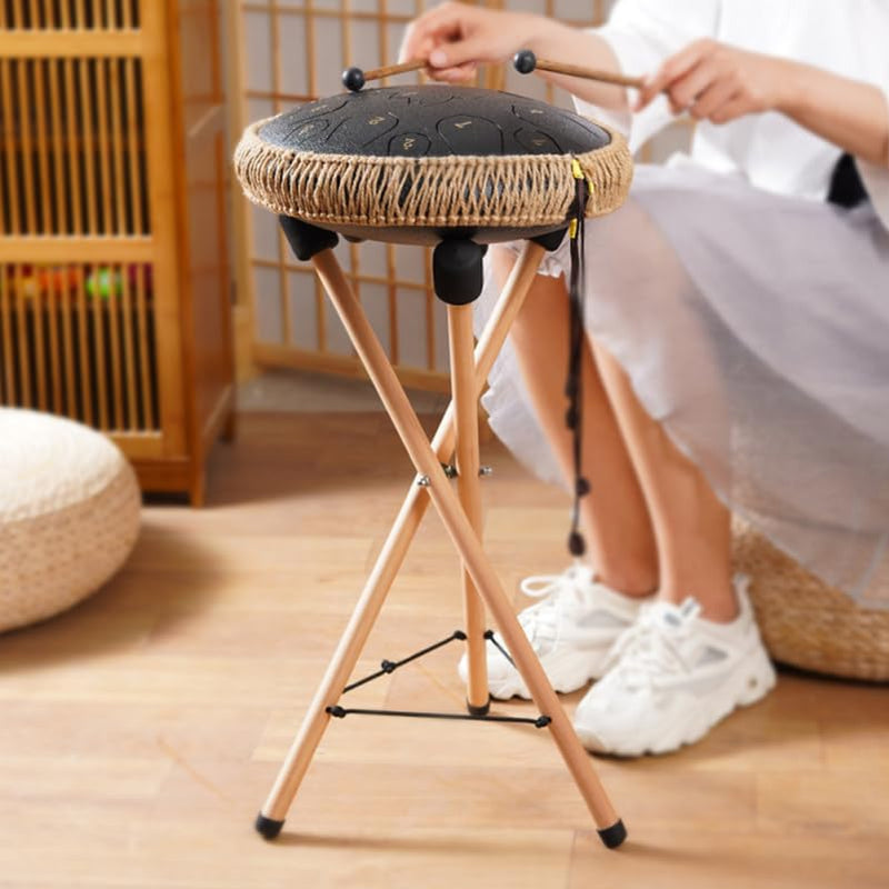 VICASKY Handpan Stand Steel Drum Hand Pan Bongo Stick Display Holder Sticks Rack Car Mounted Lightweight Djembe Floor Tongue Wood Bracket Vaguelly Portable Tripod Show Racks For Drums Instruments