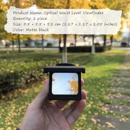 Ouliget Optical Waist Level Viewfinder,View Catcher,3D Printed Waist-Level Camera Viewfinder Frame,Travel Scenery Photo Props for Landscape Photo Taking Black with cover