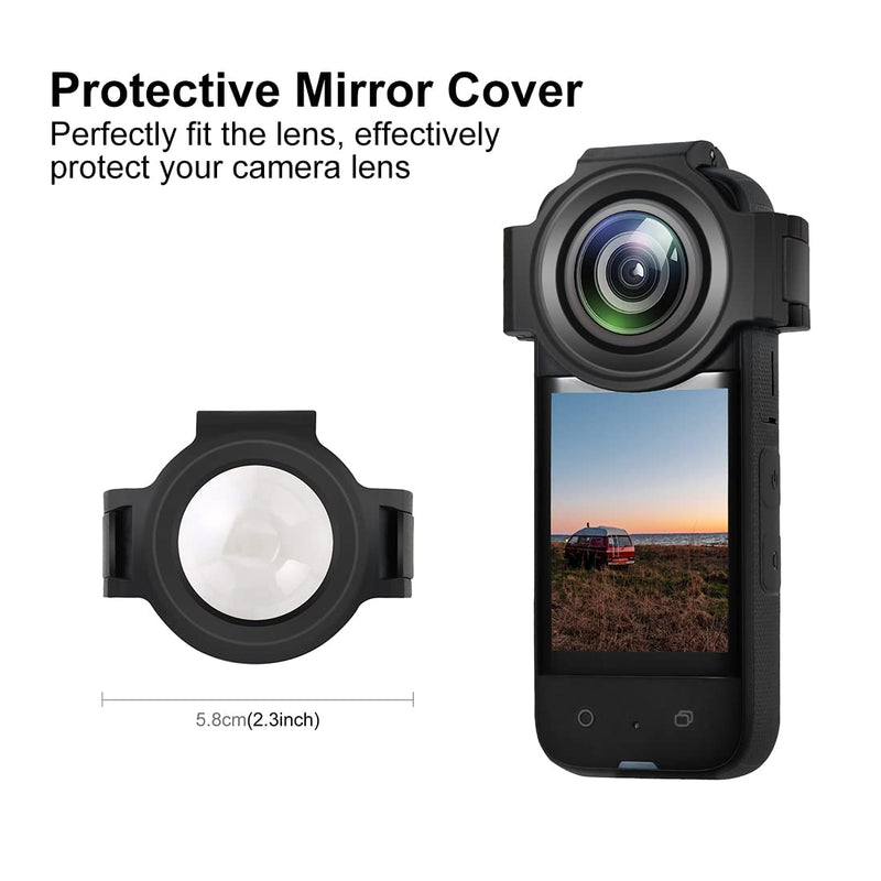 Upgrade Lens Guard for Insta360 X3 Protective Cover Case for Insta360 Camera Accessories(Optical Glass Lens Cap) Snap-on