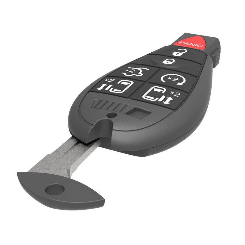 Keyless Remote Key Fob Replacement for 2008-2014 Dodge Grand Caravan 2008-2015 Town & Country OE# M3N5WY783X (Pack of 2) 7-Button with Uncut Key Blade