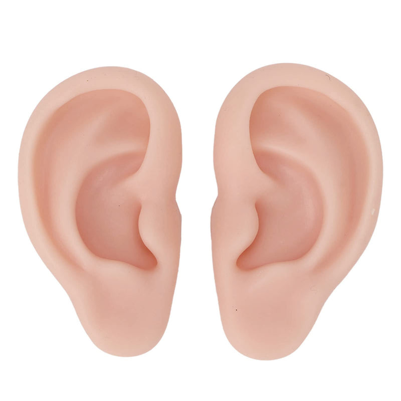 Human Ear Model, 1 Pair Soft Silicone Simulation Ear Model, Flexible Artificial Ear, Realistic Body Parts for Piercing Exercises, Earrings, Jewellery Display (2#) 2#