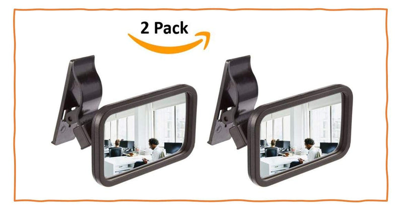 Clip-On Rear View Mirror for PC Monitors or Anywhere by Modtek (2 Pack) 2 pack