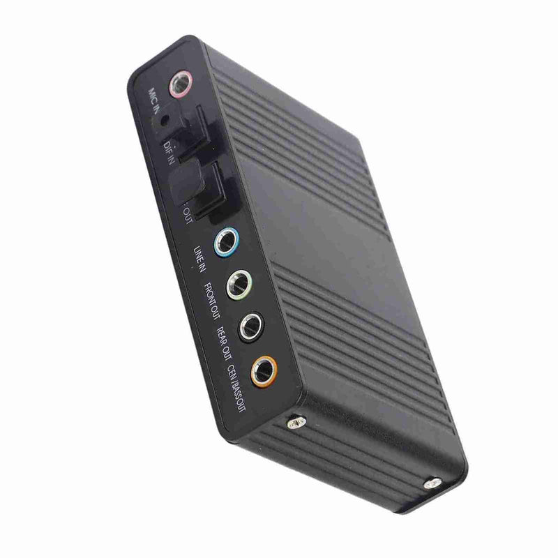 6 Channel Sound Card USB,External USB Sound Card Adapter for PC Laptop Audio,External Digital Optical SPDIF Audio Output Adapter for PC