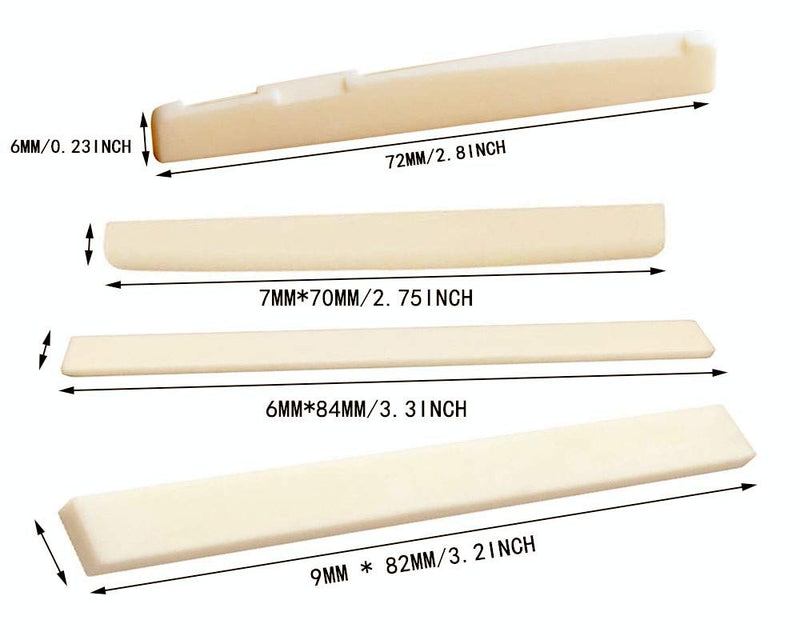 [AUSTRALIA] - Jiayouy Guitar Bridge Insert Saddle Nut Set Adjustable Shaft with Screws L-Wrench Guitar Parts Replacement 