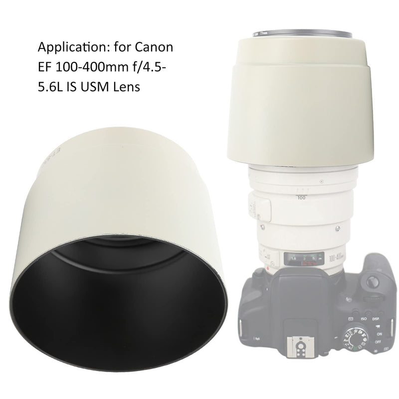 [AUSTRALIA] - Zyyini Lens Hood, ET-83C ABS White Reversible Camera Lens Shade Digital SLR Camera Lens Sun Shade,for EF 100-400mm f/4.5-5.6L is USM Lens 