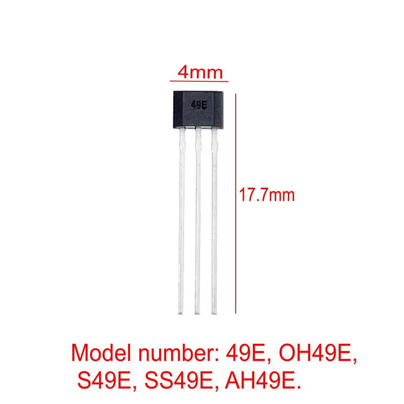 JZK 30x 49E SS49E OH49E AH49E TO-92 Bipolar Linear Hall Effect Sensors, Magnetic Detector 3 Pin Hall Sensor for Repair of Electric Vehicle Engines