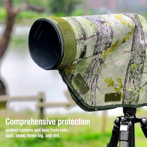Camera Rain Cover with Openable Viewing Window & Strap Mountable Design,Waterproof Camera Raincoat Sleeve Protector (L) L