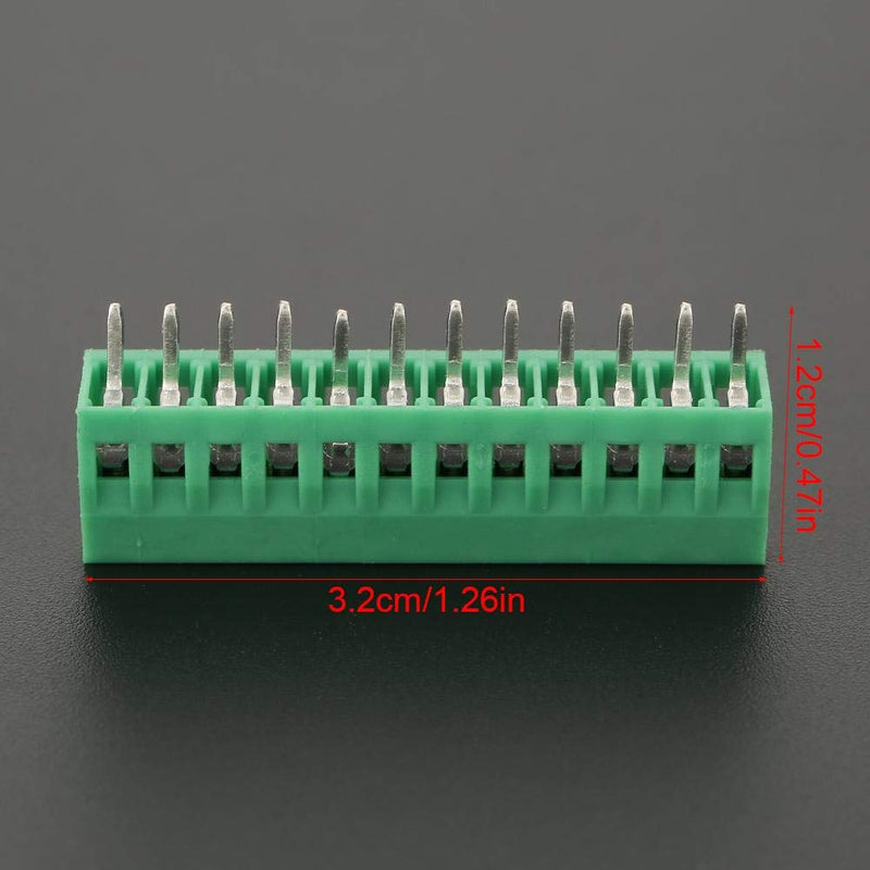 [AUSTRALIA] - Screw Terminals 10 Pieces/Set 12 Pin 2.54 mm Pitch PCB Screw Terminal Block Connector Screw Terminal Block Earth Terminal Strips for PCB Wiring etc 