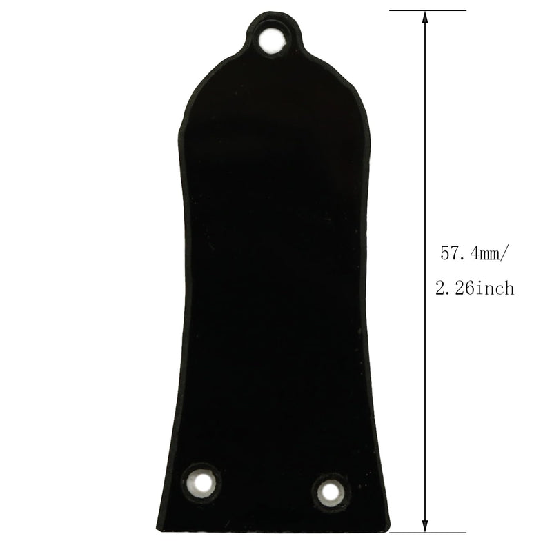 [AUSTRALIA] - 3 Hole Electric Guitar Truss Rod Cover Plate with Screws Electric Guitar Headstock Iron Core Guard Plate Bell Shaped Double Layer PVC Iron Core Cover Plate Bass Guitar Replacement Parts Black 