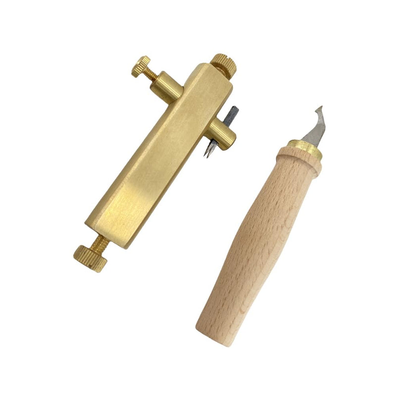 Yinfente 1set Brass Purfling Tools Inlay Inlaid Groove Carver Knife Luthier Tools for Making Violin Viola