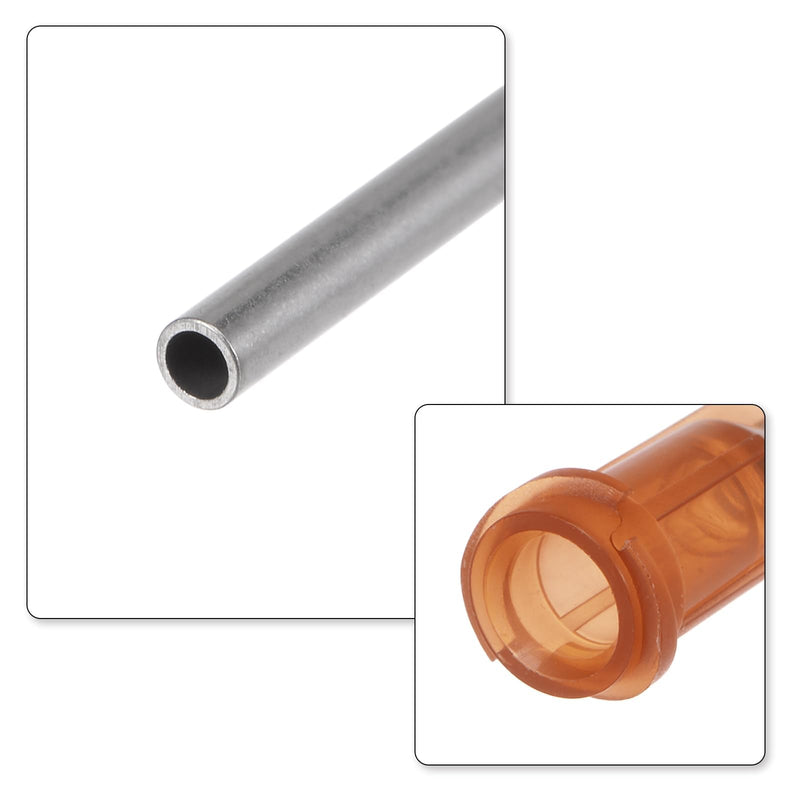 QUARKZMAN Industrial Blunt Tip Cannula 15G 1 Inch Length with Luer Lock Screw Connection, Dispensing Cannula for Liquid Glue Gun, 40 Pieces (Amber)