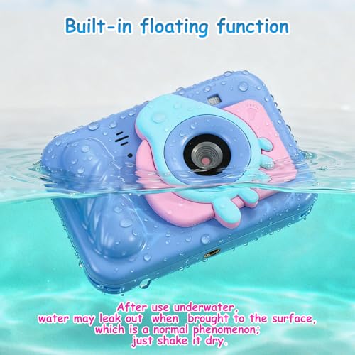 Kids Toy Camera Waterproof with 32GB Card, Fun Christmas & Birthday Gift for Boys & Girls Ages 3+, 48MP 1080P HD Underwater Digital Camera, IP68 Shockproof – (Footprint Blue)