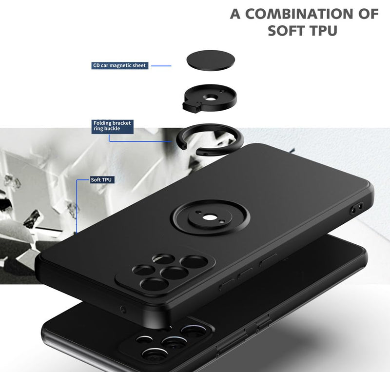 for Gabb Phone 3 Pro Case with Screen Protector,for Gabb Phone 3 Pro Phone Case Magnetic Car Ring Kickstand Slim Soft Silicone with Full Camera Protection Shockproof Cover for Gabb Phone 3 Pro Blue