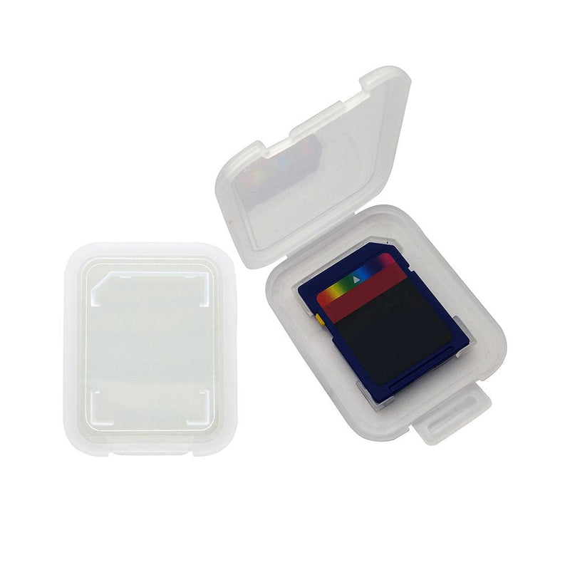 20 Pcs Plastic Memory Card Storage Case Compatible with SD MMC/SDHC PRO Duo White