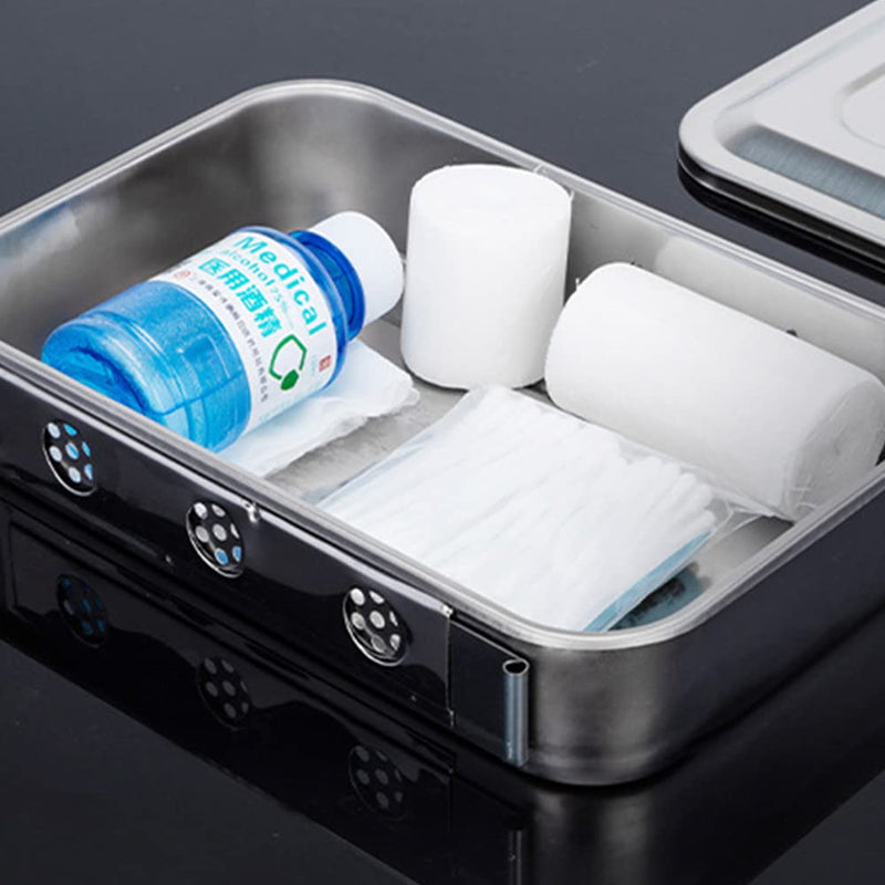 1 x Storage Box for Surgical Instruments Made of Stainless Steel for Professional Operations, Veterinary Medicine, Beauty Salon (11.5 Inches (without Hole))