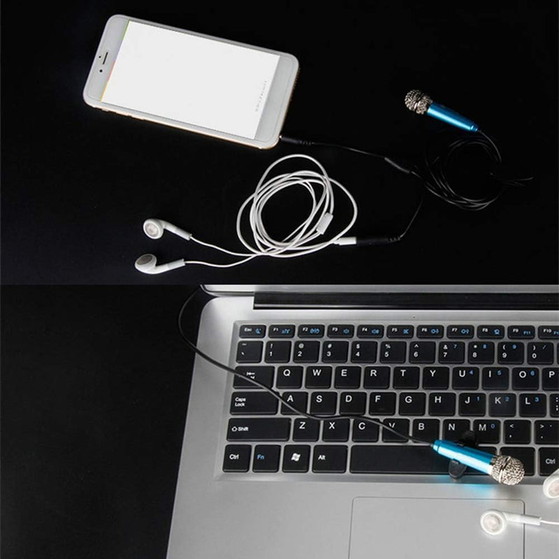 1Pc Silver Mini Singing Mic Equipment 3.5mm Condenser Microphone Phone Karaoke Mic with Stand Singing Mic Equipment Mini Handheld Microphone for Mobile Phone Laptop,Wireless Microphones and Systems